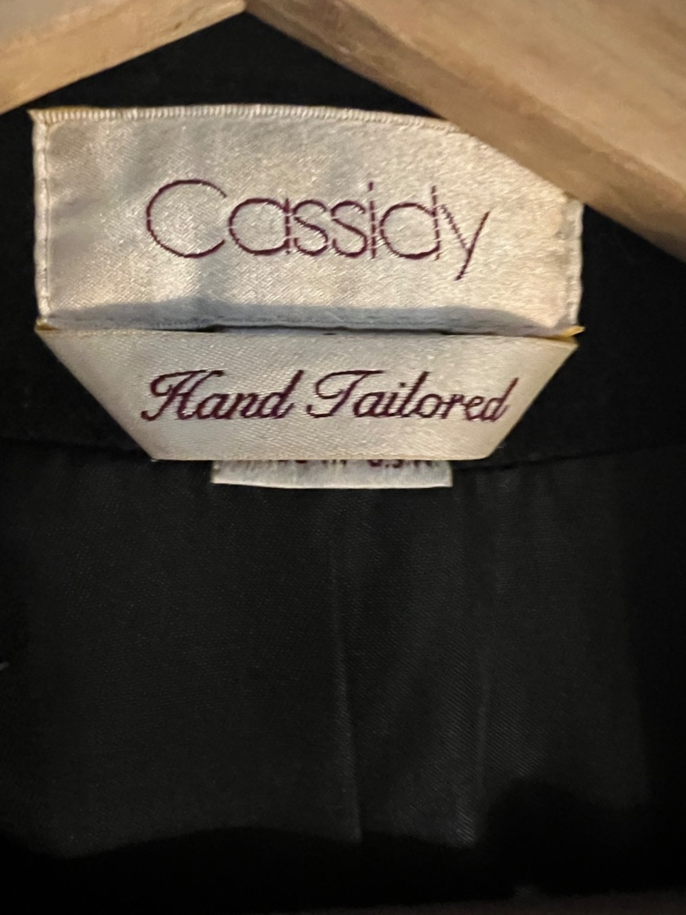 Vintage 80s Cassidy 100% Pure Wool Maxi Coat Double Breasted Black - Picture 6 of 7